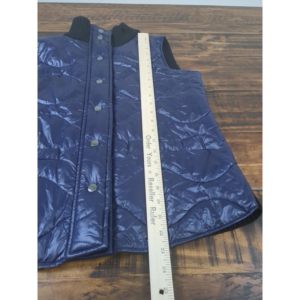 Peace‎ of Cloth Womens Small Puffer/Sweater Vest Blue & Black - Picture 3 of 8